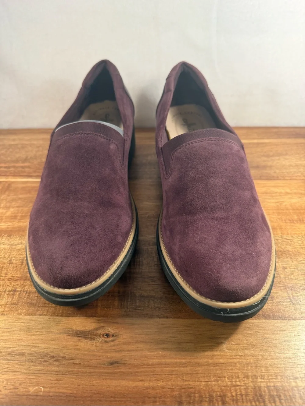 Clarks Collection Purple Suede Slip-on Loafers Size 9